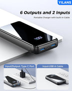 Portable Charger, 42800mAh Power Bank Built-in Cable, 22.5W PD USB C in & Out - Image 6