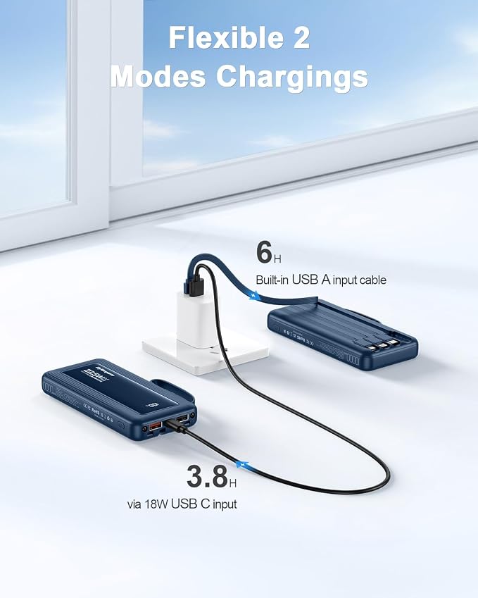 Portable Charger with Built in Cables, Slim 10000mAh Fast Charging 22.5W Power - Image 6