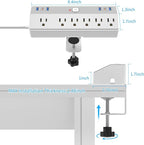 Clamp Power Strip Tall, 40W Fast Charging Station, Desk Mount Desk Shelf - Image 6