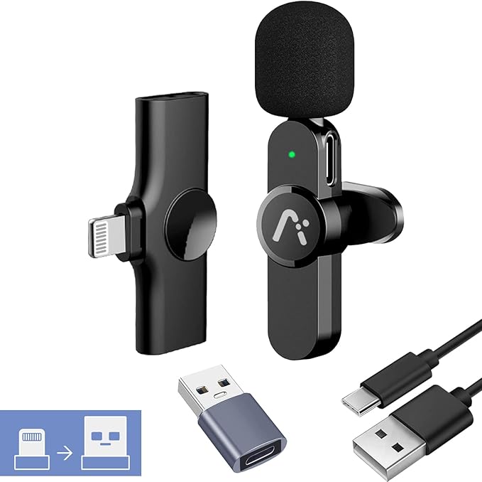 Wireless lavalire Microphone, Clip on Microphones, Hi-Fi Audio, Wireless Mic A3 by Aisizon