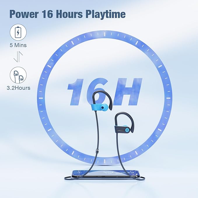 Boean Bluetooth Headphones, Stereo Bass IPX7 Waterproof Over Ear Earphones AI - Image 4