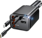 Retractable Car Charger, 4 in 1 Fast Car Charging 60W, Compatible by COCIVIVRE