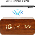 OCT17 Alarm Clock with Qi Wireless Charging Pad Compatible with iPhone Samsung - Image 2