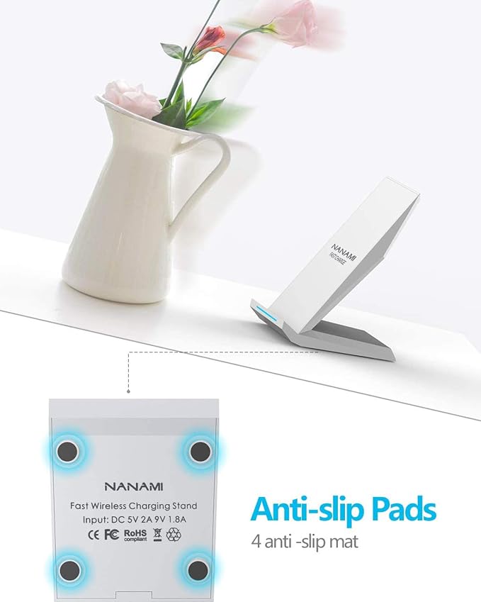 NANAMI Fast Wireless Charger, Qi Certified Charging Stand 7.5W Compatible - Image 6