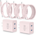 iPhone 16 15 Pro Max Charger Fast Charging, 45W Dual Port USB C Fast Charger by QZIIW