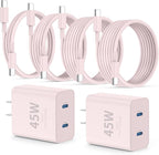 iPhone 16 15 Pro Max Charger Fast Charging, 45W Dual Port USB C Fast Charger by QZIIW