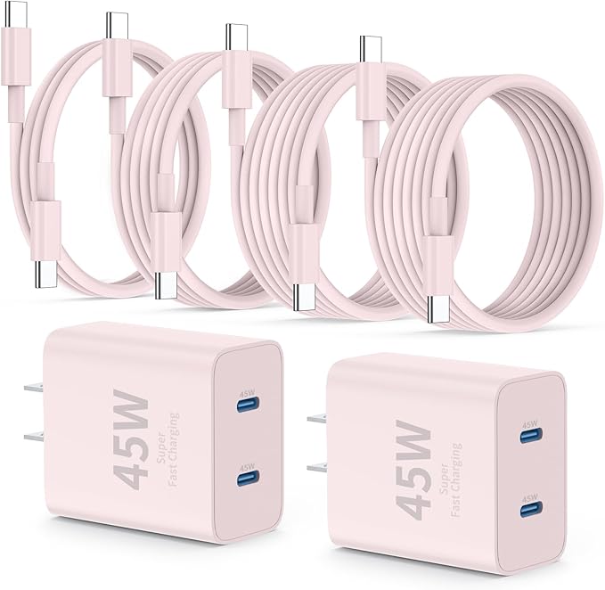 iPhone 16 15 Pro Max Charger Fast Charging, 45W Dual Port USB C Fast Charger by QZIIW