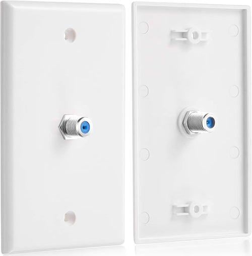 1-Port TV Cable Wall Jack F Connector Coax Video Jack Single Gang Wall Plates - Image 2