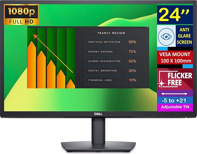Dell 24" FHD VA Monitor with 5 ms Response Time, Flicker Free & Anti-Glare - Image 2