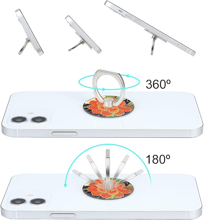 Bonoma Phone Ring Holder, 3 Pack Universal Finger Ring Stand Grip Kickstand Ring - Image 4