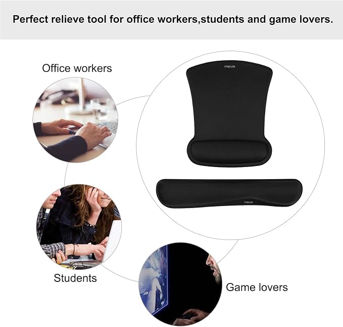 MOSISO Wrist Rest Support for Mouse Pad & Keyboard Set, Ergonomic Mousepad - Image 6