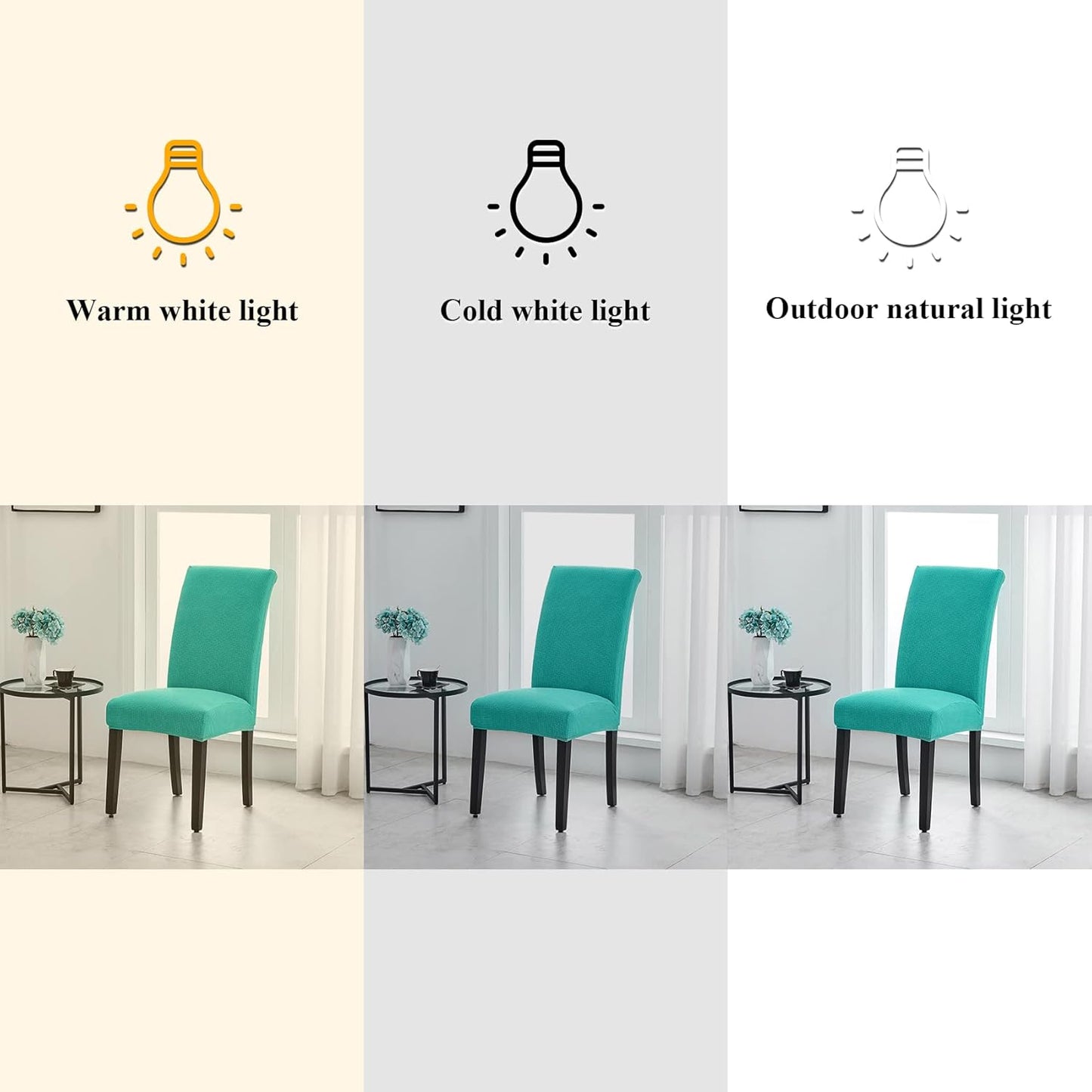 Joccun Chair Covers for Dining Room Set of 2, Dining Chair Slipcovers Stretch Dining Room Chair Covers Seat Protector,Washable Parsons Chair Cover for Home,Hotel(Turquoise,2 Pack)