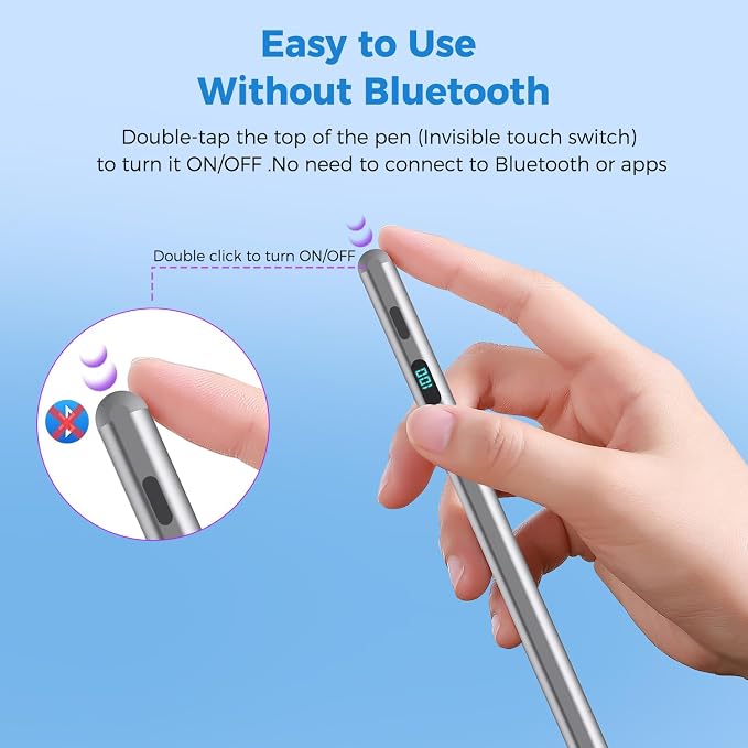 iPad Pencil with Magnetic&5 Extra Tips, USB-C Faster Charge, Stylus Pen - Image 6