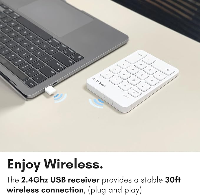 Macally USB C Wireless Number Pad | Numeric Keypad - Image 3