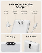 VRURC Portable Charger with Cables and Wall Plug | Power Bank with Cords | - Image 3