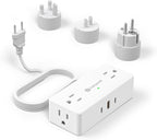 Kakyanill European Travel Plug Adapter, EU/UK/JP Plug Adapter, 4 AC Outlets by kakyanill