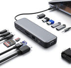 USB C Hub Laptop Docking Station Dual Monitor, 14 in 1 Multiport Adapter by Pxwaxpy