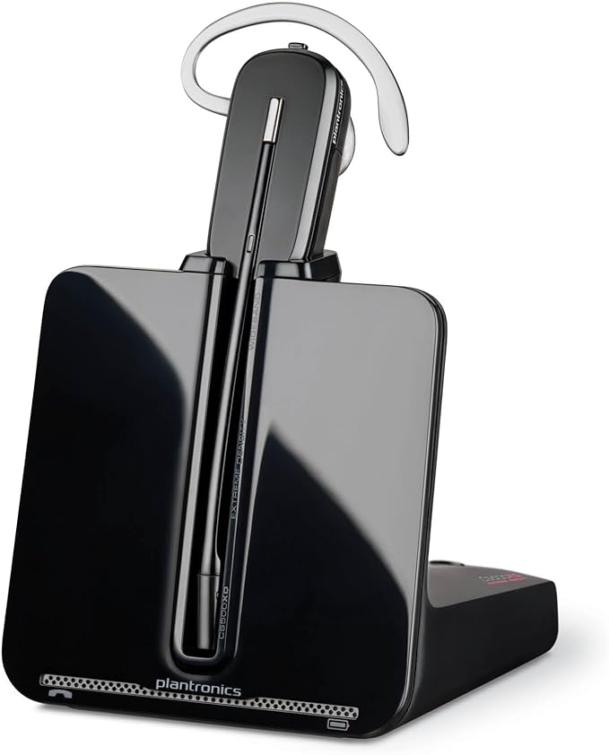 Poly CS540 Wireless DECT Headset – Single Ear Convertible – Connects to Desk by Poly