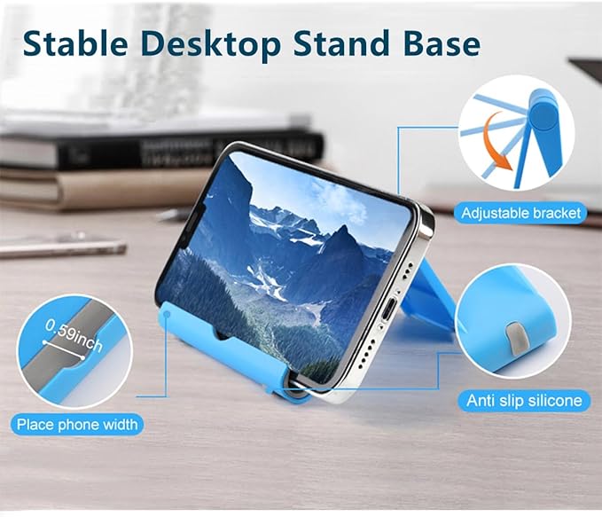 Cell Phone Stand for Desk 2 Pack Mobile Phone Holders Desktop Tablet Stand - Image 3