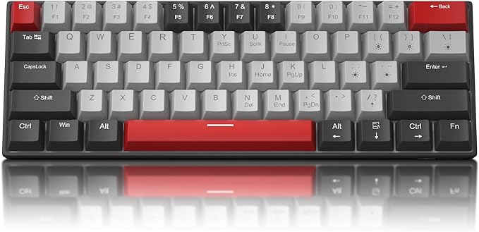 60% Mechanical Gaming Keyboard, Mixed Color Keycaps Gaming Keyboard by Camiysn