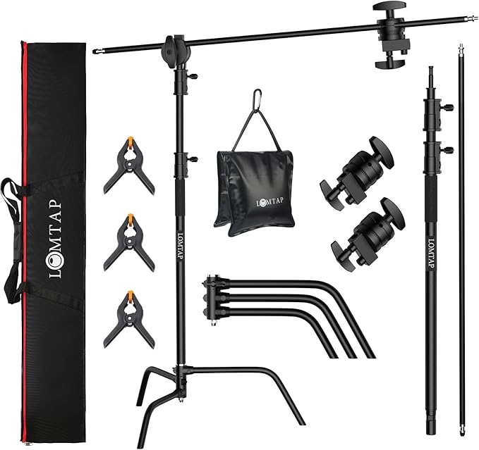 LOMTAP C Stand Light Stand Stainless Metal Photography Kit by LOMTAP
