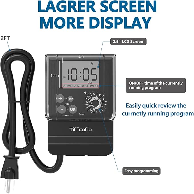 TiFFCOFiO New Digital Outdoor Timer Waterproof, Dial Programmable Method - Image 4