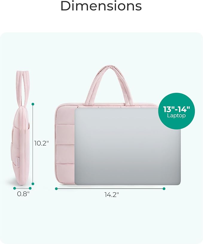 BAGSMART 13-14 Inch Laptop Case, Portable Puffy Laptop Sleeve - Image 6