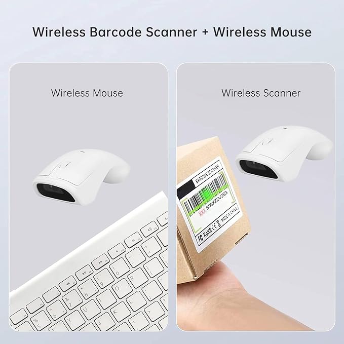 New Wireless Mouse Barcode Scanner, 2-in-1 Design 2D Handheld Barcode Scanner - Image 2
