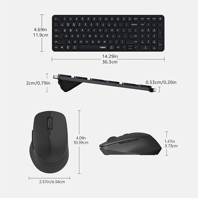 Rapoo 9360M Wireless Keyboard and Mouse Combo, Blade-Series E9310M 99-Key - Image 9