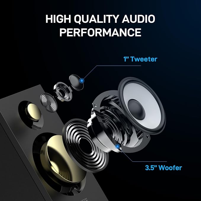 BT16 Active Bookshelf Speakers 3.5" Woofer - Image 3
