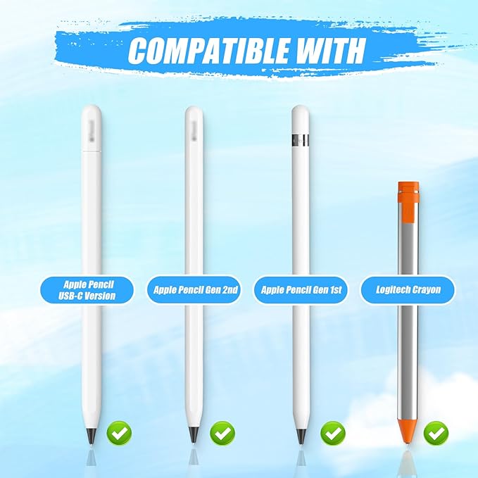 Upgraded Pencil Tips fits for Apple 2nd 1st Gen iPad Pro Pencil, 0.78mm No Wear - Image 6