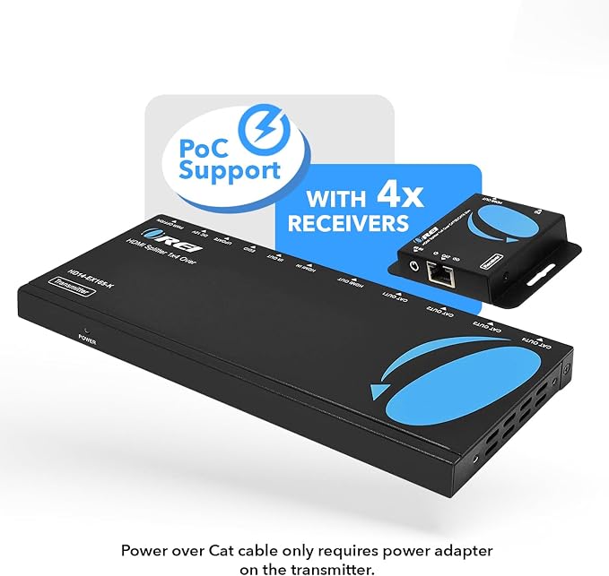 OREI 4K 1x4 HDMI Extender Splitter Over CAT6/7 Ethernet Cable Up to 4K@30Hz - Image 6
