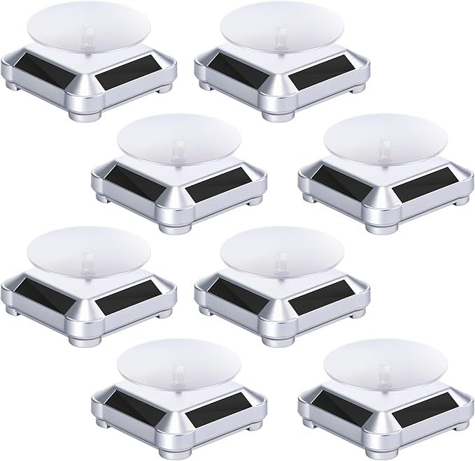 Xuhal 8 Pcs Solar Rotating Stand Turntable Battery Powered Double Use Solar by Xuhal