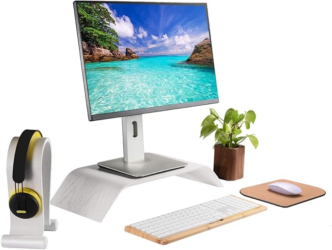 SAMDI Wooden Computer Monitor Stand, Desktop Accessories, Laptop Stand - Image 6