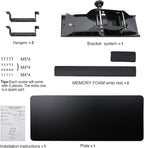 Keyboard Tray Under Desk, 25x9.84'' Large Slide Out Swivel Tilt Computer - Image 7