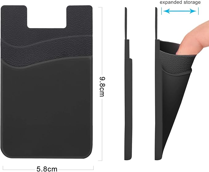 SS Phone Wallet Stick On, Adhesive Phone Card Holder Credit Card Stick on - Image 5