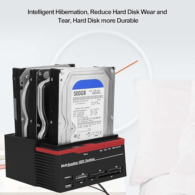 Zopsc USB 3.0 SATA/IDE HDD Docking Station Three-Bay Offline Clone HUB Reader - Image 6