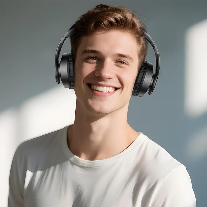 TUINYO Bluetooth Headphones, Over Ear Stereo Wireless Headset 40H Playtime - Image 2
