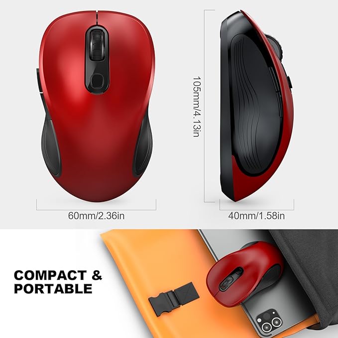WisFox 2.4G Wireless Mouse for Laptop, Ergonomic Computer Mouse - Image 7