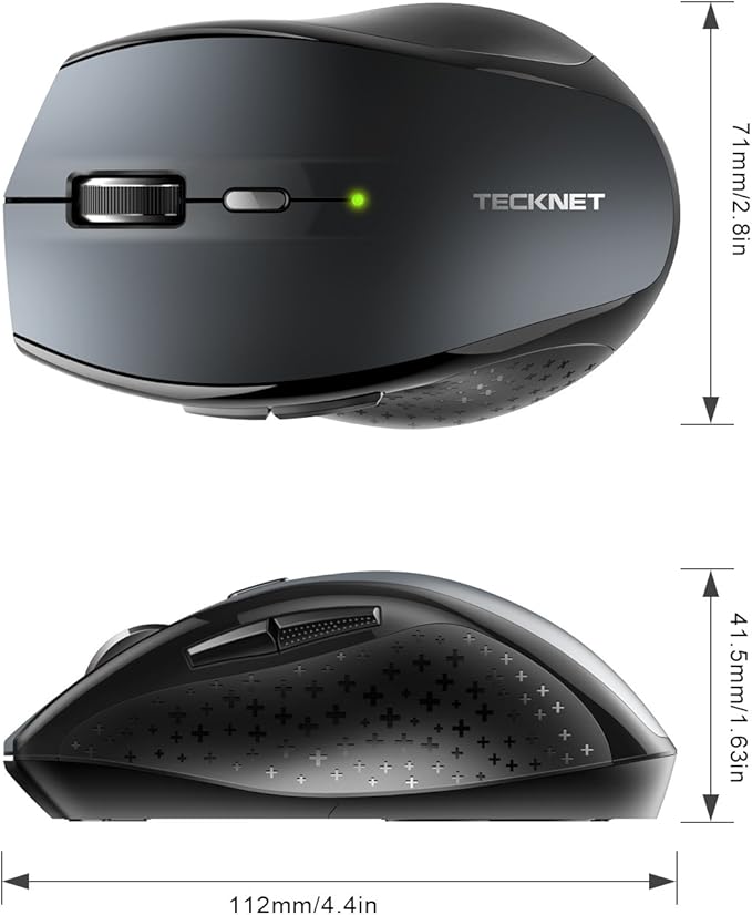 TECKNET Bluetooth Mouse, 4800 DPI Wireless Mouse, 2-Year Battery 6 Adjustable - Image 3