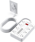 Flat Plug Extension Cord 15 Ft, SMNICE Surge Protector Power Strip by SMNICE