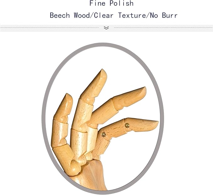 Hand Model, Wood Hand for Nails, Drawing Wooden Hand, Wooden Mannequin - Image 6