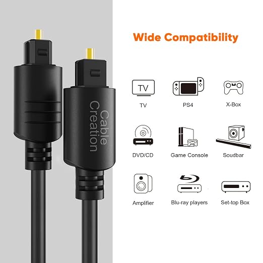 CableCreation 12FT Digital Optical Audio Cable 2-Pack, Toslink Male to Male - Image 4