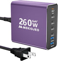 Aluminum Alloy USB C Charger GaN Fast USB C Charging Station 7 Ports 65W Laptop by MEKIOJEO