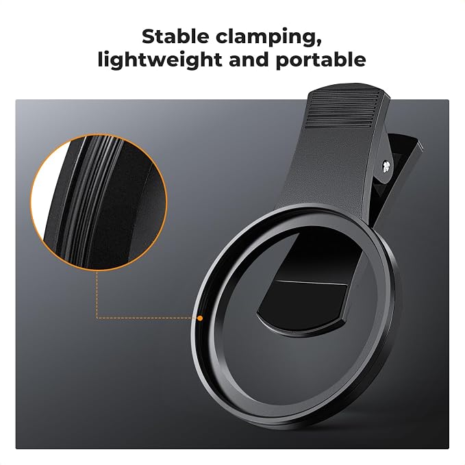 K&F Concept 67mm Clip-on Black Diffusion 1/8 Phone Camera Lens Filter Kit - Image 5