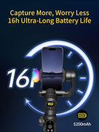Gimbal Stabilizer for Smartphone, Phone Gimbal w/8" Extension Rod, Profession - Image 9