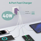 sccvee USB C Wall Charger, 40W 4-Port USB C Charger Block, Fast Charging Block - Image 2