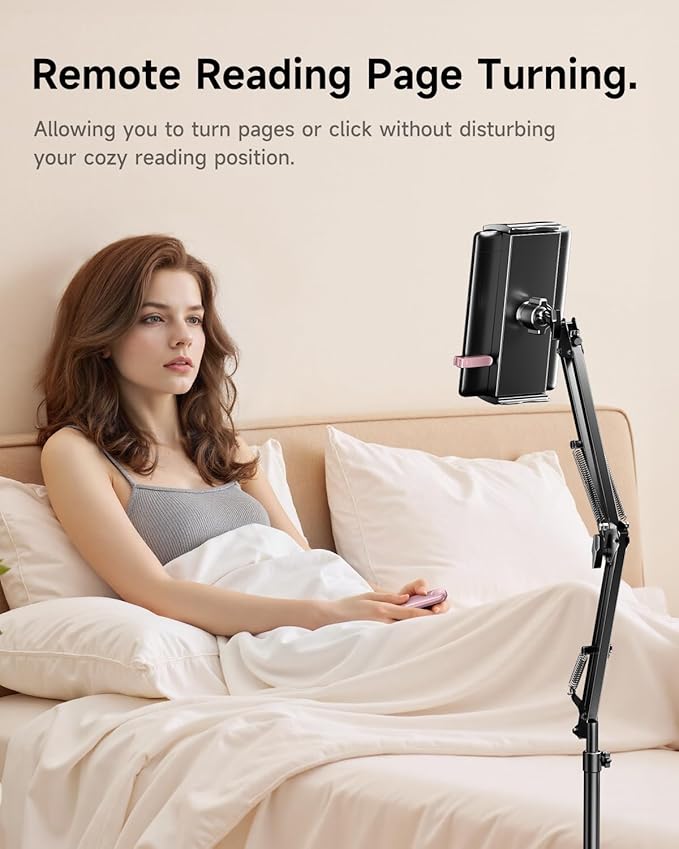 Floor Stand for Kindle with Remote Page Turner, Holder Stand for Reading in Bed - Image 2