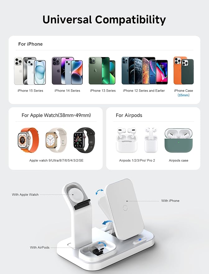 Wireless Charging Station 3 in 1 RJR Compatible - Image 6
