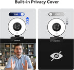 papalook 2K/1080P Webcam with Light and Privacy Cover, PA552 Full HD Streaming - Image 5